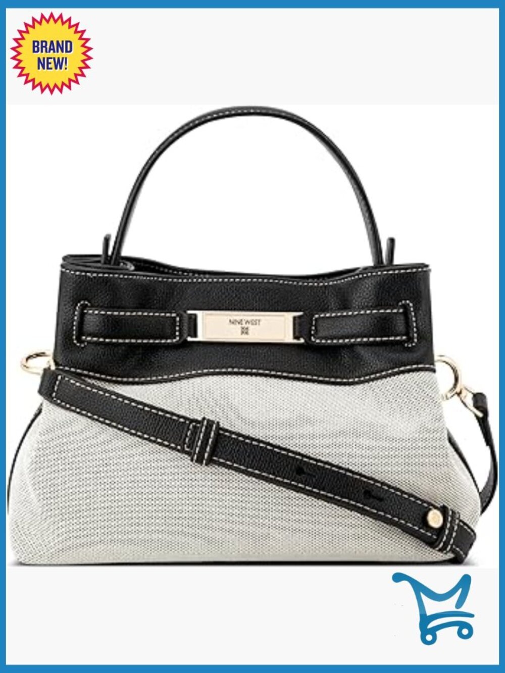 Small Satchel Bag with Convertible Strap and Multiple Pockets